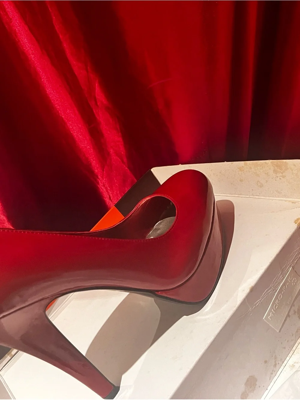 G by Guess Red Patent Pointed-Toe Heels